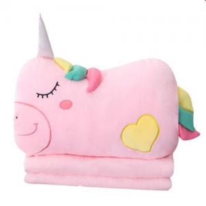 New arrival soft unicorn shape pillow blanket plush cushion hand warmer home decoration pillow for kids 