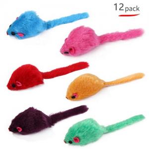 Environmental Friendly Bright Different Color Pet 12 Pack Soft Plush Cat Toy