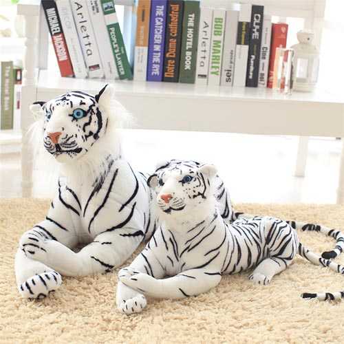 New Style Big Soft Simulation Kids White Tiger Stuffed Plush Animal Toys