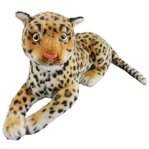 Realistic Clouded Leopard Plush Animals with Golden Spot Wildlife Stuffed Animal Lifelike Plush Snow Leopard Cheetah Toy