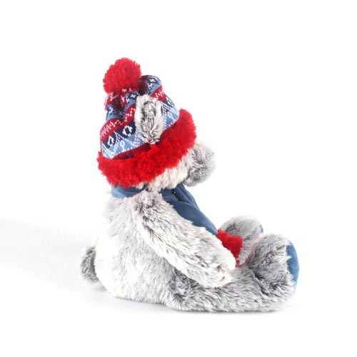 New 2020 Christmas Birthday Gifts Peluche Gray Soft Stuffed Animal Teddy Bear Plush Toy WIth Hat Scarf 
