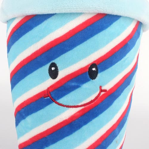  2020 Wholesale Creative Plush Toy Pillow Cute Blue Stripe Drink Cup for Room Decoration Comfort Doll Creation Pillow 
