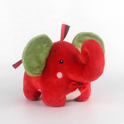 Hot Sell Super Soft Fabric Cute Baby Comfort Elephant Stuffed Toys Red Plush Elephant Toy 