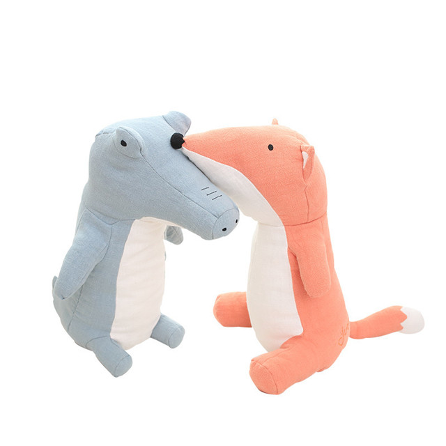 New arrival Ramie Plush Crocodile Toy Animal Stuffed Fox  for Kids Gift Child Appease Pig 