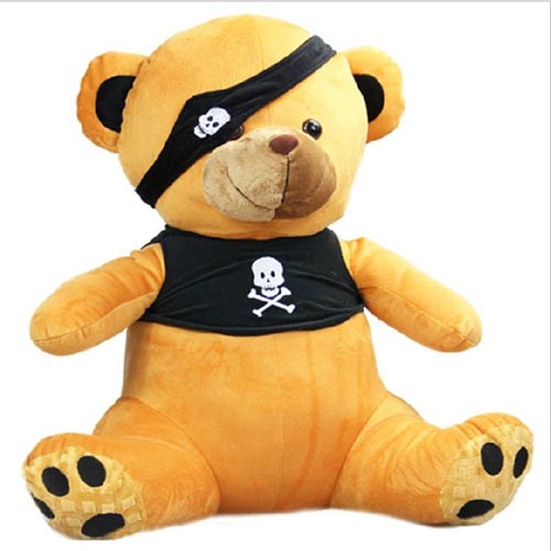 Custom soft best cuddly bear pirate dressed kids cool new plush toy 