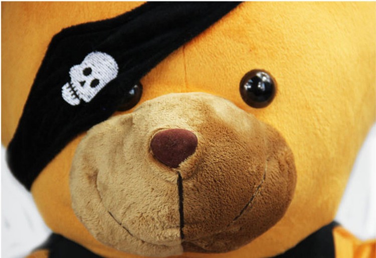 Custom soft best cuddly bear pirate dressed kids cool new plush toy 