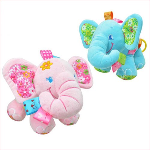  hot sale custom blue elephant soft baby plush toy 