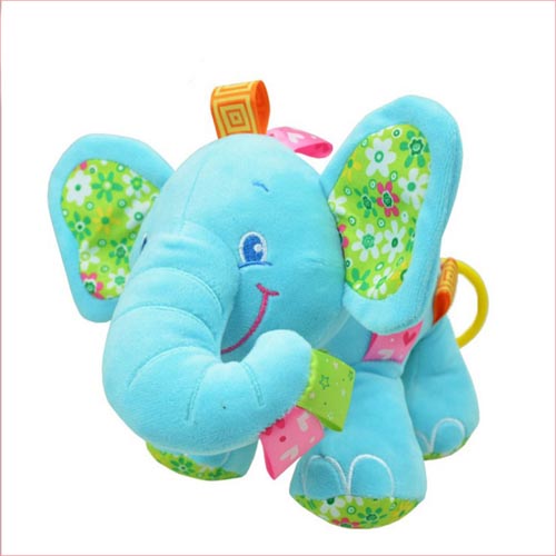  hot sale custom blue elephant soft baby plush toy 
