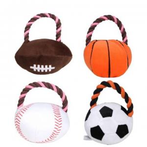 Strong Durable Plush Cotton Rope Indestructible Interactive Funny Pet Dog Christmas Football Rugby Sport Toys