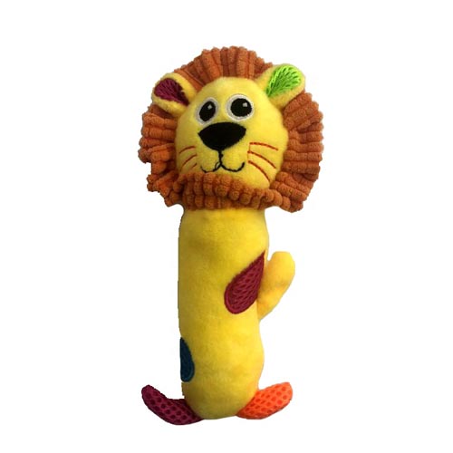 Wholesale Custom Private Label Stuffed Plush Animal Yellow Lion Blue Elephant Dog Squeaky Chewing Toys 