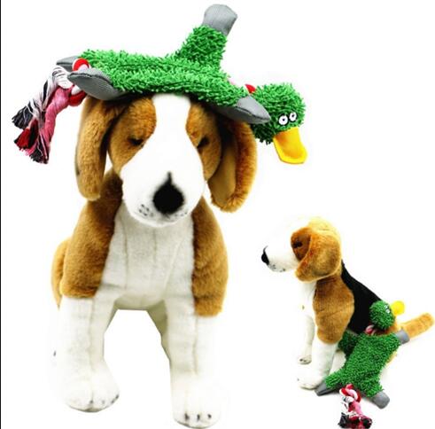 wholesale custom pet cotton rope chew plush duck toy for dogs 