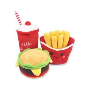 The New Burger pet Plush toy French fries Burger Milkshake cup Plush Voice toy