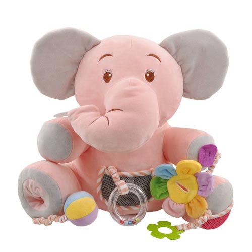new design soft function baby doll stuffed custom grey sitting elephant plush toy
