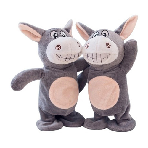 popular products record walking and singing cute cartoon stuffed donkey children's toys 