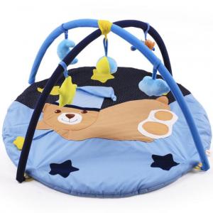 Newborn new arrival plush toy bear baby floor blanket play mat with hanging rattle toy