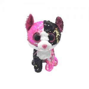 Sequin fabric new arrival custom animal plush soft big eyes toys 