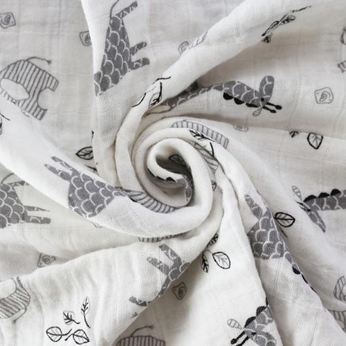 Super soft 2 layer printed cotton gauze baby muslin blanket for newborn 