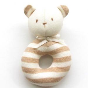 Organic bear rattle toy