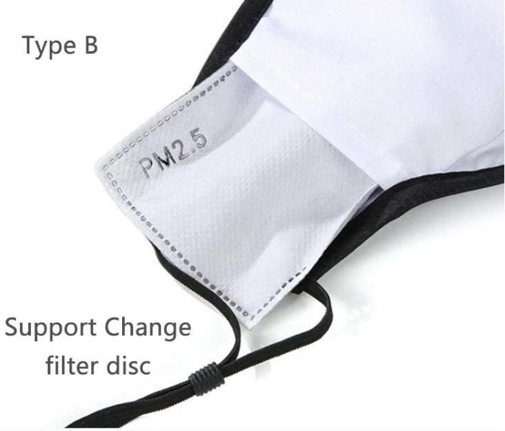 Custom Replaceable Filter Air pollution Reusable Cotton Fabric Face Mask