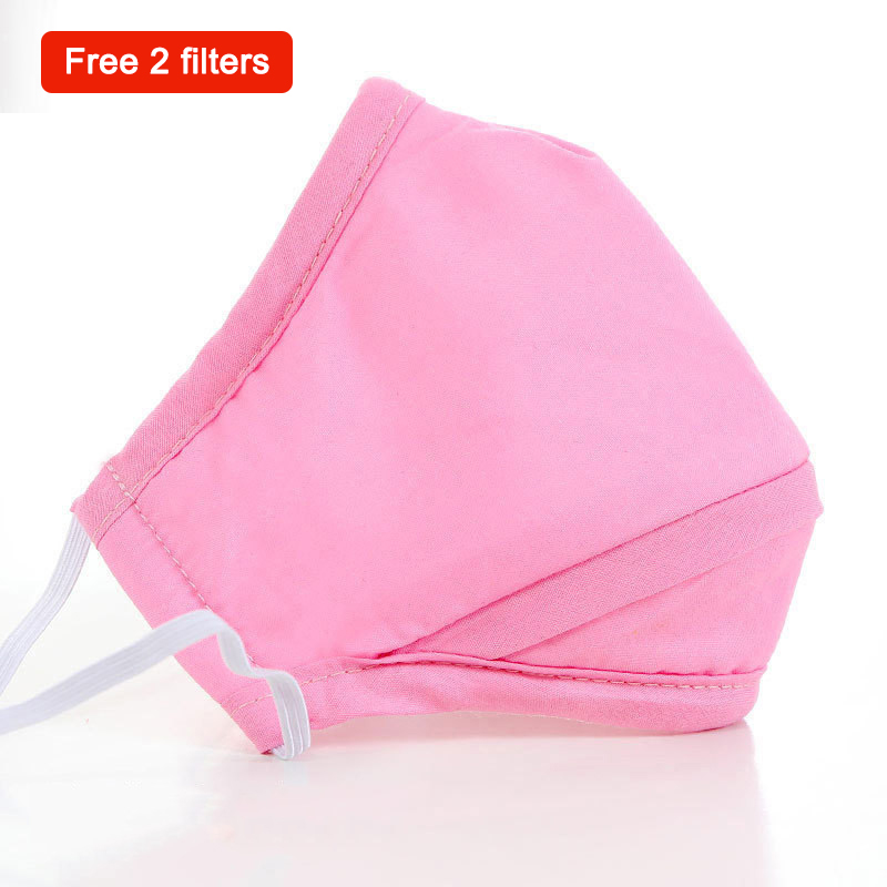 PM 2.5 Breathable Face Mouth Mask 5 Layers Cotton Washable Reusable air Pollution Haze Mask With 2 Carbon Filter