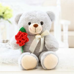 New Design Customize 25CM Cute Teddy Bear Stuffed Animal Fluffy Rose Bear Doll Soft Toy Valentine's Gift