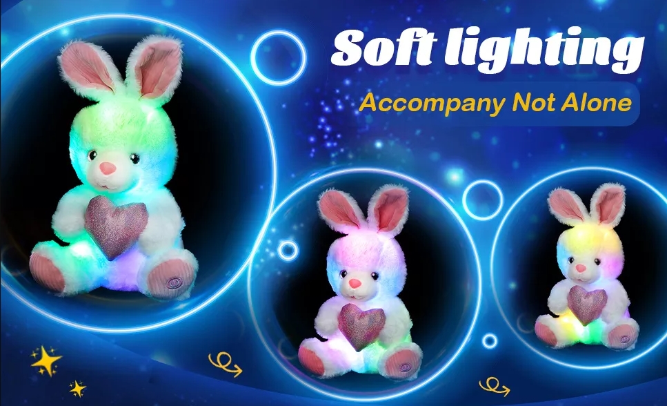 Glowing LED Night Light Plush Rabbit