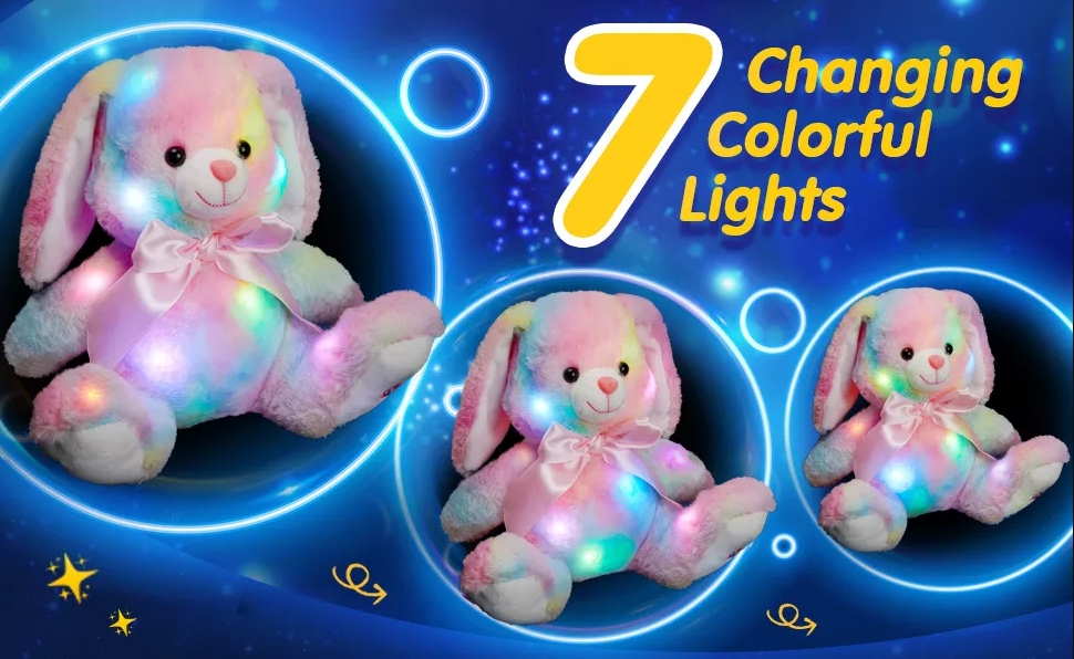 Glowing LED Night Light Plush Bunny